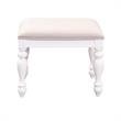 Pemberly Row Contemporary Transitional White Finish Vanity Stool