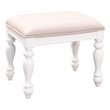 Pemberly Row Contemporary Transitional White Finish Vanity Stool