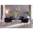 Pemberly Row Contemporary Round Tempered Glass Top Dining Table