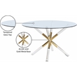 Pemberly Row Contemporary Round Tempered Glass Top Dining Table