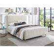 Pemberly Row Contemporary Transitional Cream Velvet Full Bed