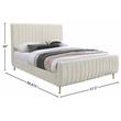 Pemberly Row Contemporary Transitional Cream Velvet Full Bed