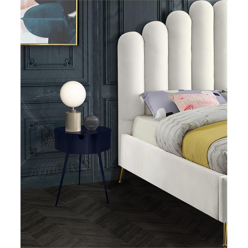 Pemberly Row Contemporary Transitional Navy Metal Nightstand