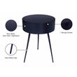 Pemberly Row Contemporary Transitional Navy Metal Nightstand