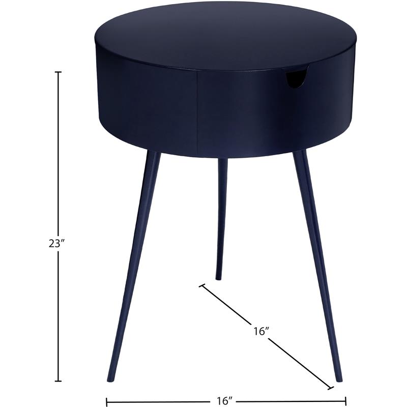 Pemberly Row Contemporary Transitional Navy Metal Nightstand