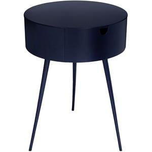 Pemberly Row Contemporary Transitional Navy Metal Nightstand