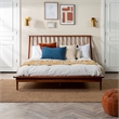 Pemberly Row 3-Piece Solid Wood Bedroom Set Spindle Bed + 2 nightstands - Walnut