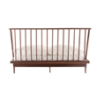 Pemberly Row 3-Piece Solid Wood Bedroom Set Spindle Bed + 2 nightstands - Walnut