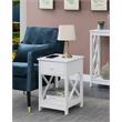 Pemberly Row Modern One-Drawer End Table in White Wood Finish