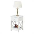 Pemberly Row Modern One-Drawer End Table in White Wood Finish