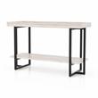 Pemberly Row Modern Wood 1-Shelf Console Table in Antique White