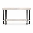 Pemberly Row Modern Wood 1-Shelf Console Table in Antique White