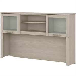 Pemberly Row Modern 60W Desk Hutch in Sand Oak - Engineered Wood