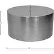 Pemberly Row Contemporary Round Brushed Chrome Metal Coffee Table