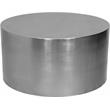 Pemberly Row Contemporary Round Brushed Chrome Metal Coffee Table