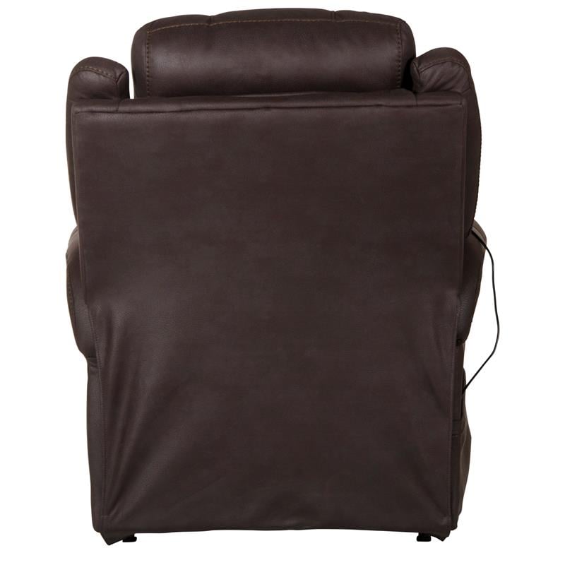 Pemberly Row Power Lift Lay Flat Recliner Adjustable Headrest - Chocolate Fabric