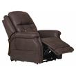 Pemberly Row Power Lift Lay Flat Recliner Adjustable Headrest - Chocolate Fabric