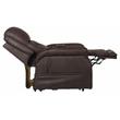 Pemberly Row Power Lift Lay Flat Recliner Adjustable Headrest - Chocolate Fabric