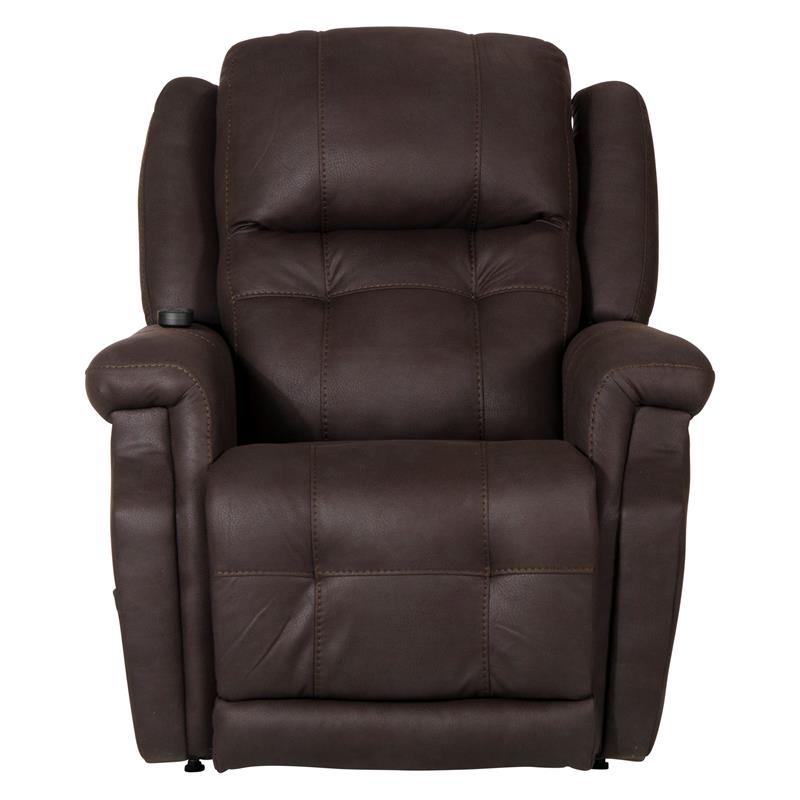 Pemberly Row Power Lift Lay Flat Recliner Adjustable Headrest - Chocolate Fabric