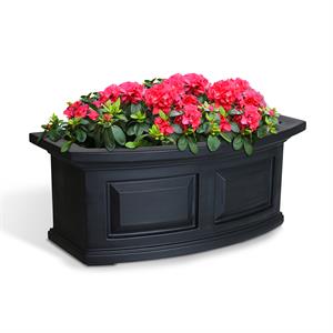Pemberly Row Modern 2ft Traditional Plastic Window Box in Black