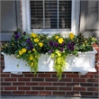 Pemberly Row Modern 4ft Traditional Plastic Window Box in White