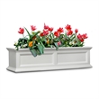 Pemberly Row Modern 4ft Traditional Plastic Window Box in White