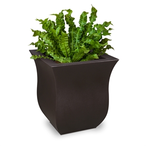 Pemberly Row 16x16&quot Square Modern Plastic Planter in Espresso