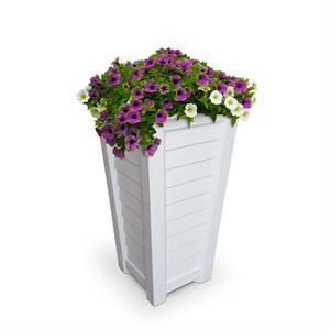 Pemberly Row 28&quot Tall Weatherproof Coastal Plastic Planter in White