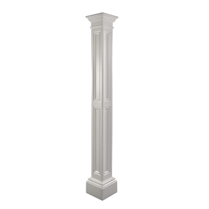 Pemberly Row Traditional Plastic Lamp Post without Mount in White
