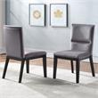 Pemberly Row Contemporary Gray Velvet Upholstered Side Chair