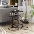 Pemberly Row Contemporary Wood 3-Piece Nesting Tables in Black