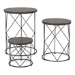 Pemberly Row Contemporary Wood 3-Piece Nesting Tables in Black