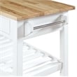 Pemberly Row Modern Block Top Kitchen Cart in White Wood Finish