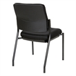 Pemberly Row Stackable Armless Visitor Chair Black Fabric Padded Seat and Back