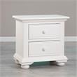 Pemberly Row Contemporary Eggshell White 2-Drawer Wood Nightstand