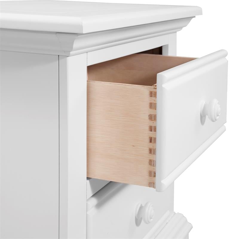 Pemberly Row Contemporary Eggshell White 2-Drawer Wood Nightstand