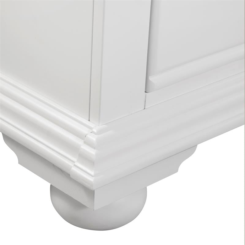 Pemberly Row Contemporary Eggshell White 2-Drawer Wood Nightstand
