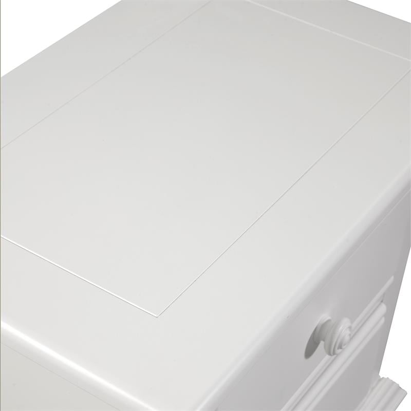 Pemberly Row Contemporary Eggshell White 2-Drawer Wood Nightstand