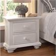 Pemberly Row Contemporary Eggshell White 2-Drawer Wood Nightstand