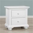 Pemberly Row Contemporary Eggshell White 2-Drawer Wood Nightstand