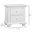 Pemberly Row Contemporary Eggshell White 2-Drawer Wood Nightstand