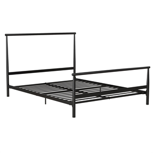 Pemberly Row Full Modern Industrial Metal Platform Bed Frame in Black