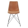 Pemberly Row Contemporary Chair in Sand Brown Faux Leather 2 Pack