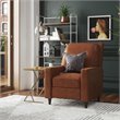 Pemberly Row Pushback Recliner Living Room Accent Chair in Camel Faux Leather