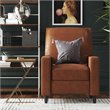 Pemberly Row Pushback Recliner Living Room Accent Chair in Camel Faux Leather