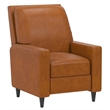 Pemberly Row Pushback Recliner Living Room Accent Chair in Camel Faux Leather