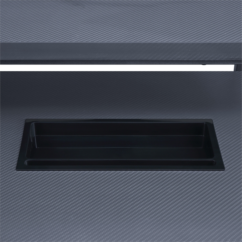 Pemberly Row Loadout L-Shape Gaming Desk in Black Steel Metal