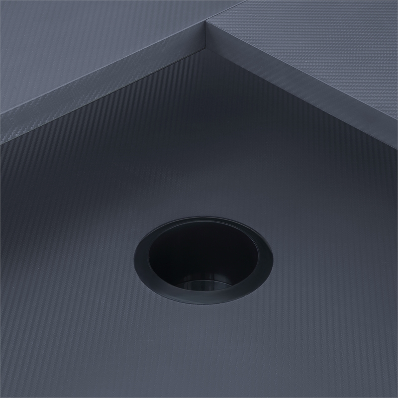 Pemberly Row Loadout L-Shape Gaming Desk in Black Steel Metal