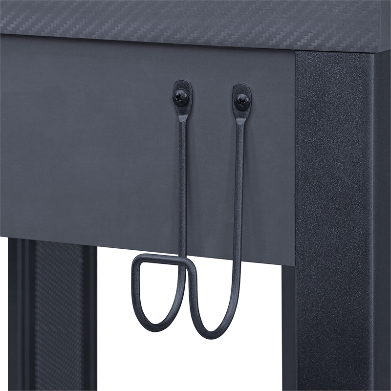 Pemberly Row Loadout L-Shape Gaming Desk in Black Steel Metal