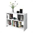 Pemberly Row Console Three-Tier Bookcase in White Faux Marble Wood Finish